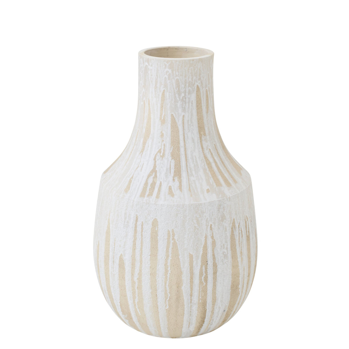 Floor Vase Ceramic White/Light Beige Small J-Line