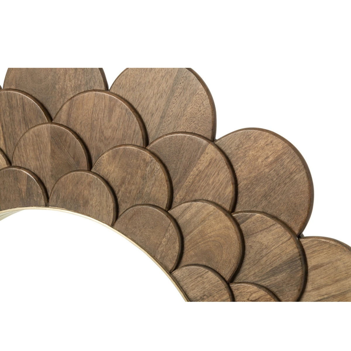 Wall Mirror Flowers Mango Wood Dark Brown J-Line