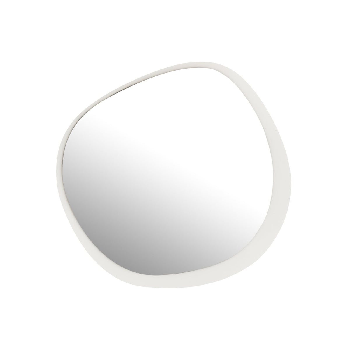 Wall Mirror Metal/Glass White Large