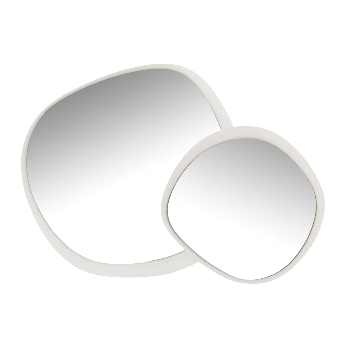 Wall Mirror Metal/Glass White Large