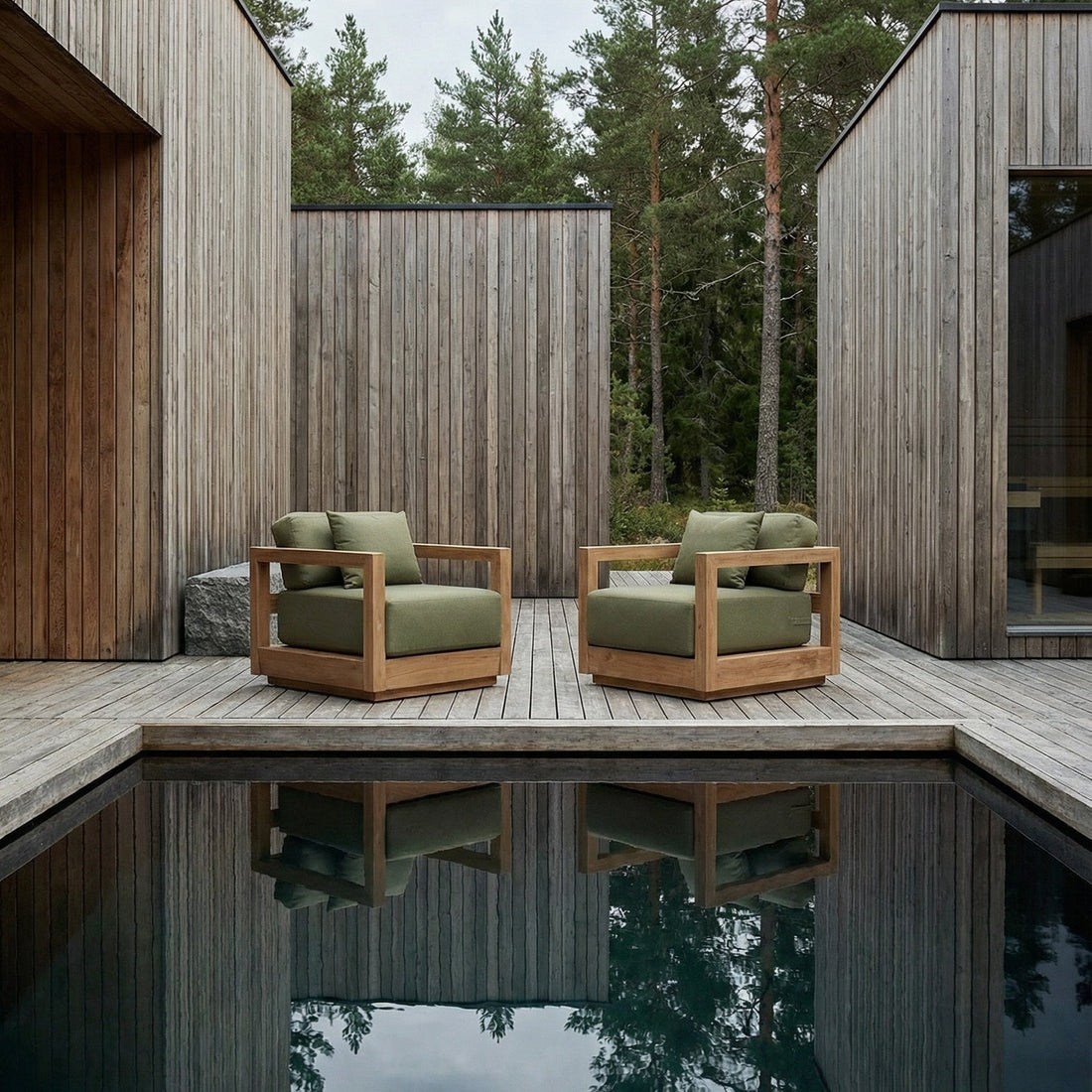 The Umalas Single-Seater Sofa - Outdoor - Green Alga Bazar Bizar