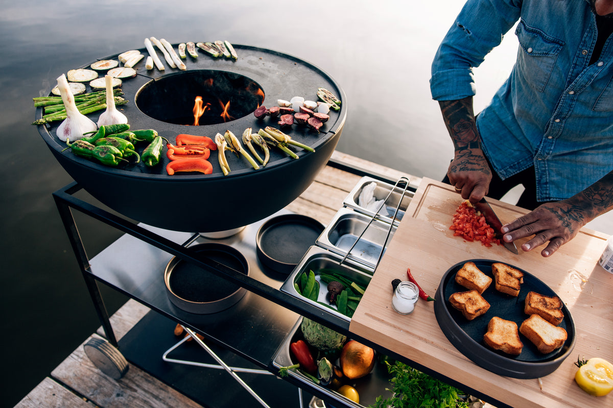 Fire Kitchen BBQ with Höfats Bowl 70 Outdoor Kitchen