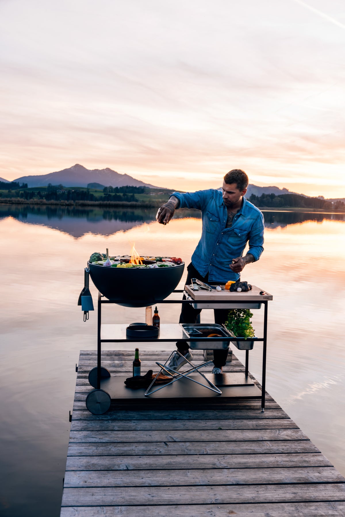 Fire Kitchen BBQ with Höfats Bowl 70 Outdoor Kitchen