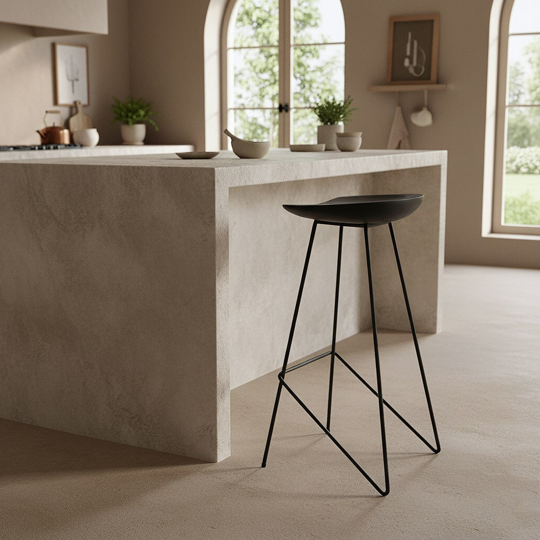 Loft Bar Stool Black Raw Materials
