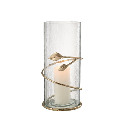 Glass Lanterns with Gold Leaves Set of 3 J-Line