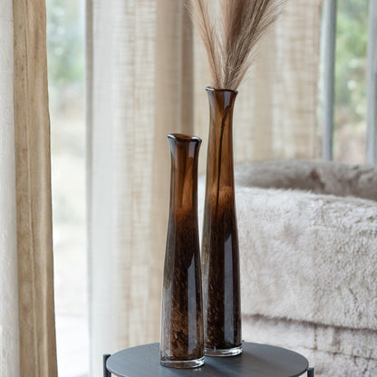 Dark Brown Glass Vase Cylinder Large J-Line