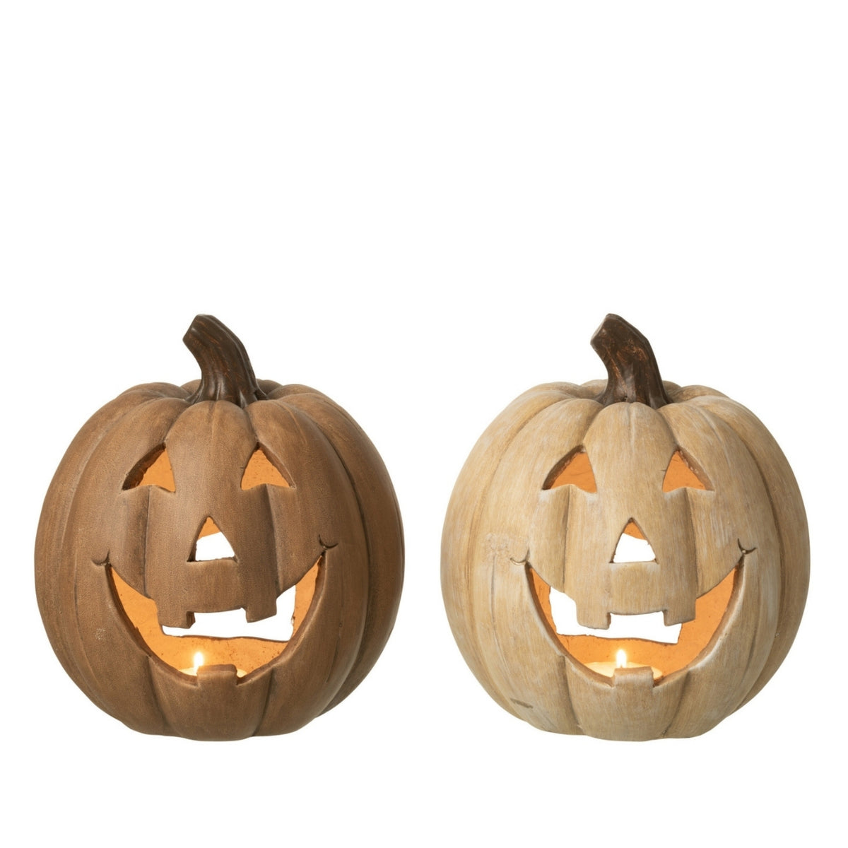 Pumpkin Candle Holder Halloween XL Set of 2 J-Line