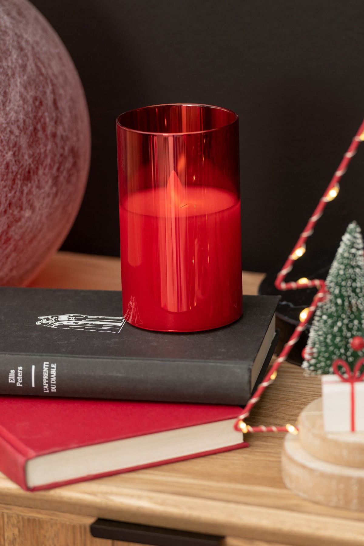 LED Lamp Blinking Glass Red Small