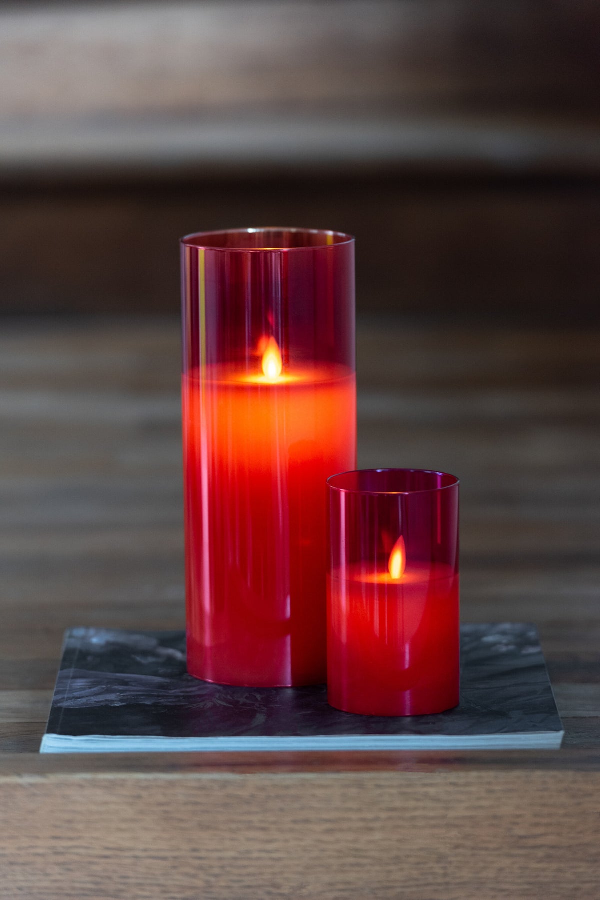 LED Lamp Blinking Glass Red Small