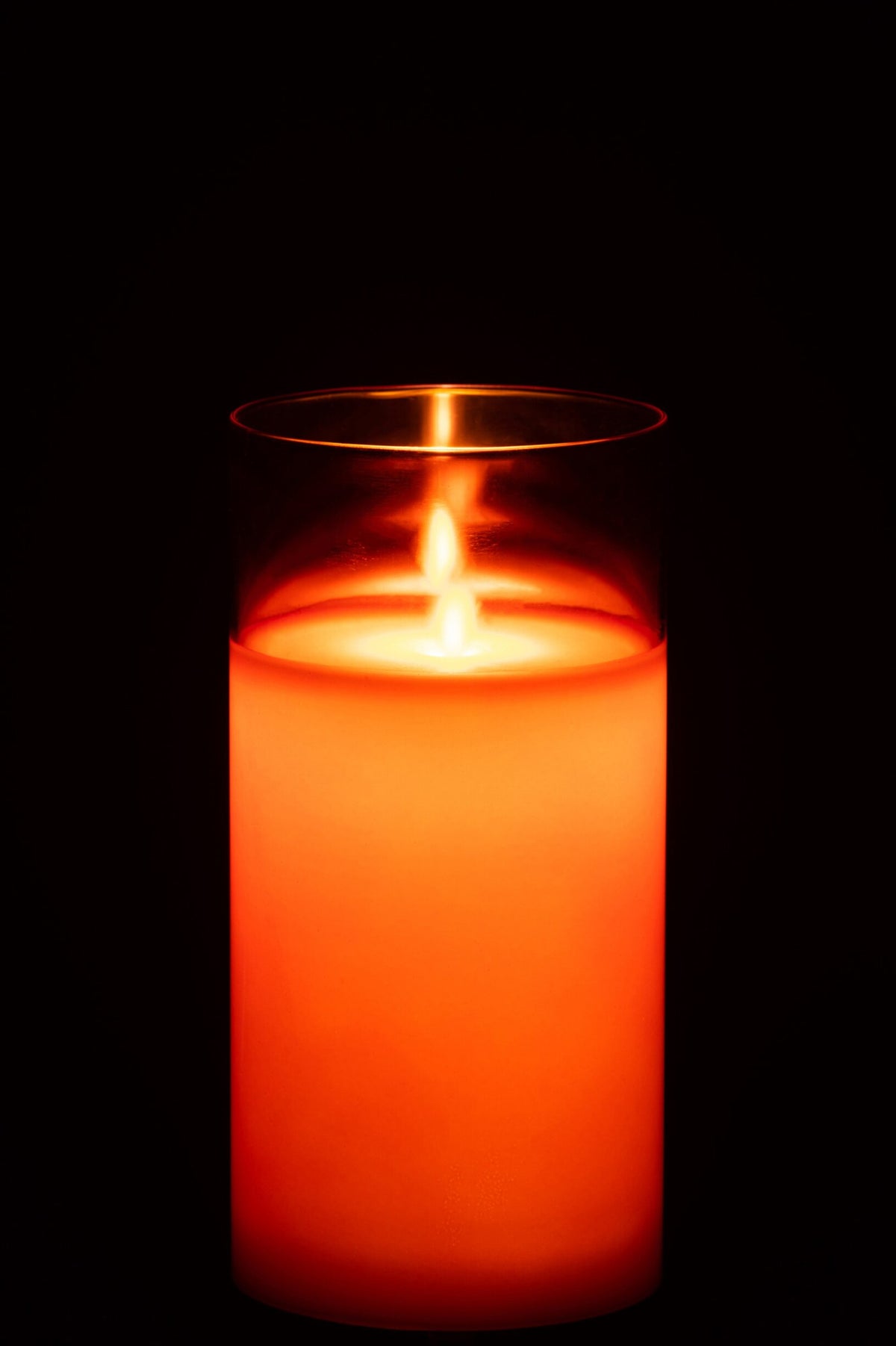 LED Lamp Blown Glass Red Medium