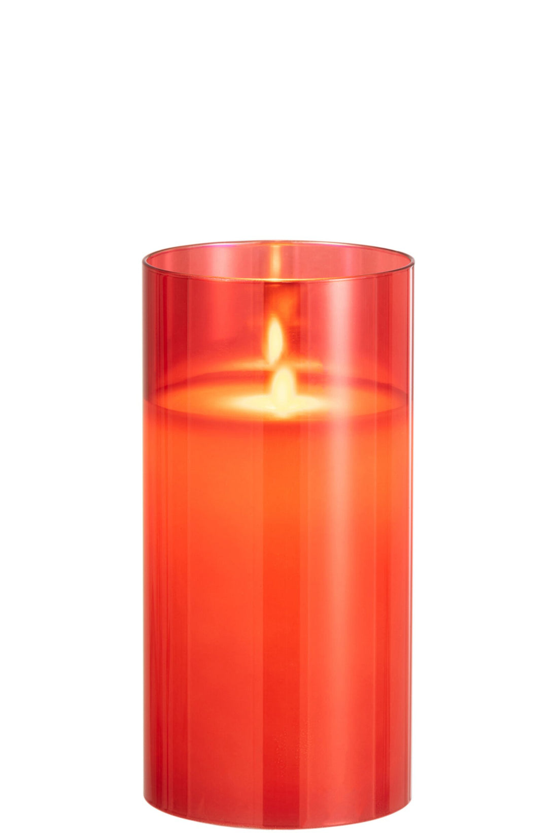 LED Lamp Blown Glass Red Medium
