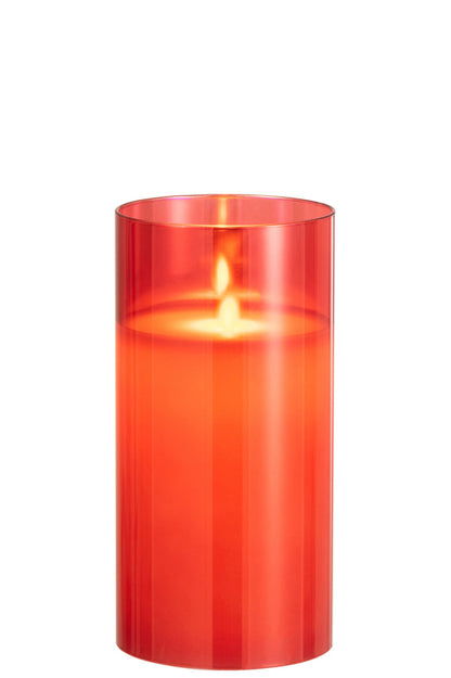 LED Lamp Blown Glass Red Medium