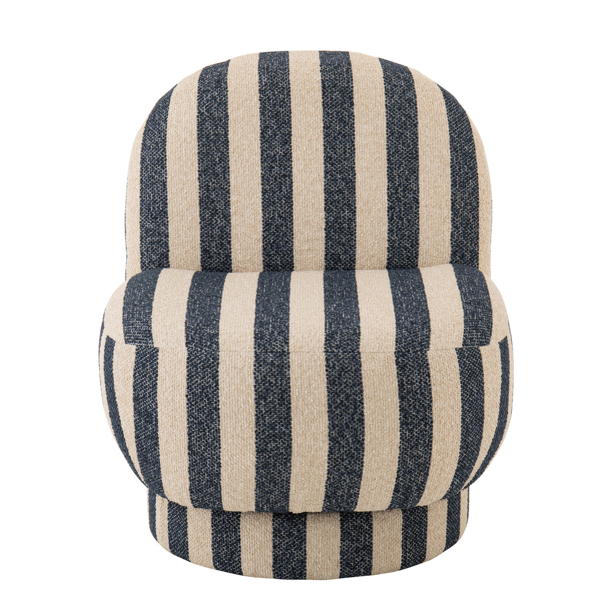 Lounge Chair Striped Fabric Blue/Off-White J-Line