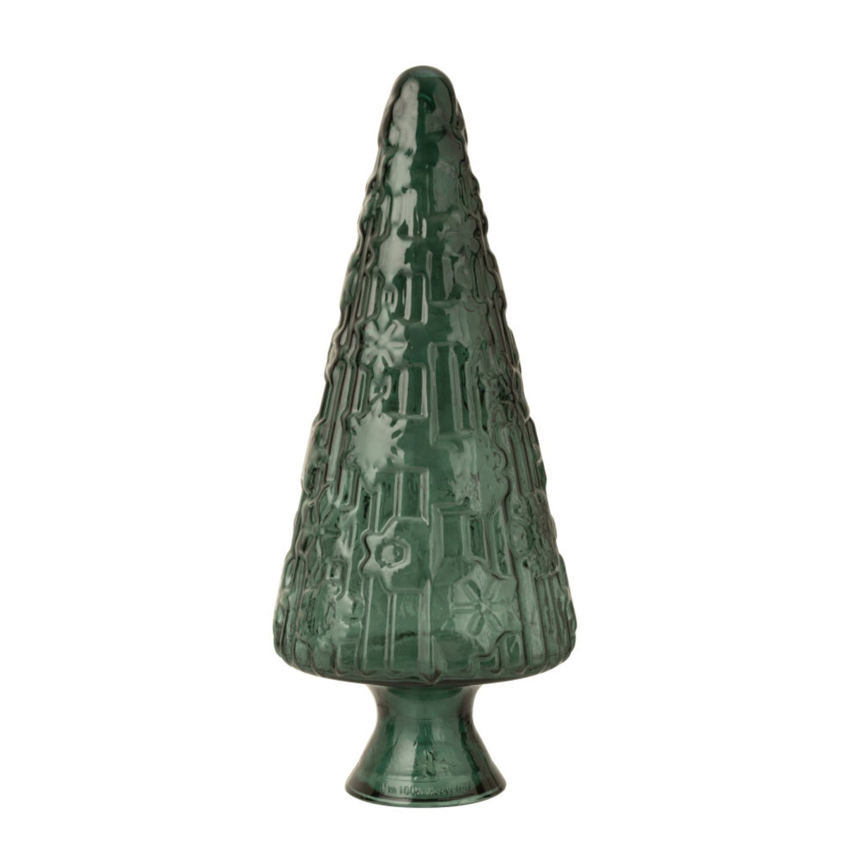 Christmas Tree Ornament Green Glass Large J-Line