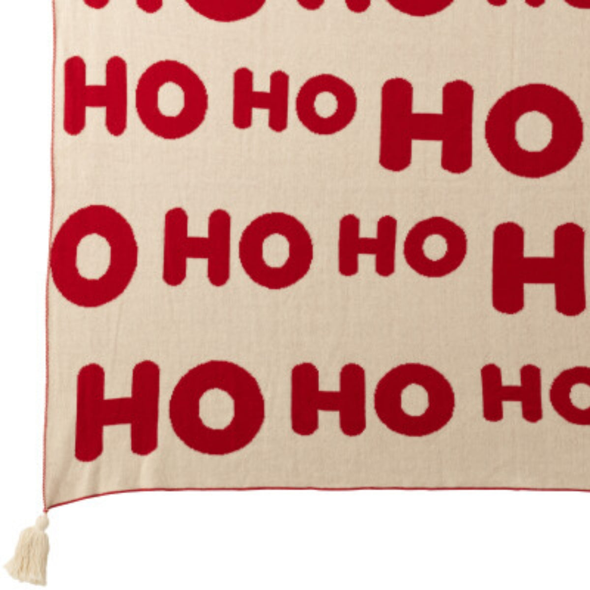 Christmas Set Plaid &amp; Christmas Cushions HoHoHo Red/White J-Line