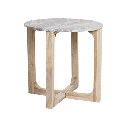 Marble side table round brown Raw Materials