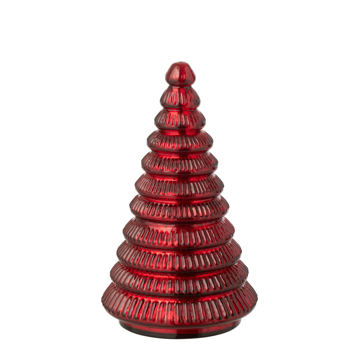 Scented Candle Tree Ribbed Glass Christmas Red Large J-Line
