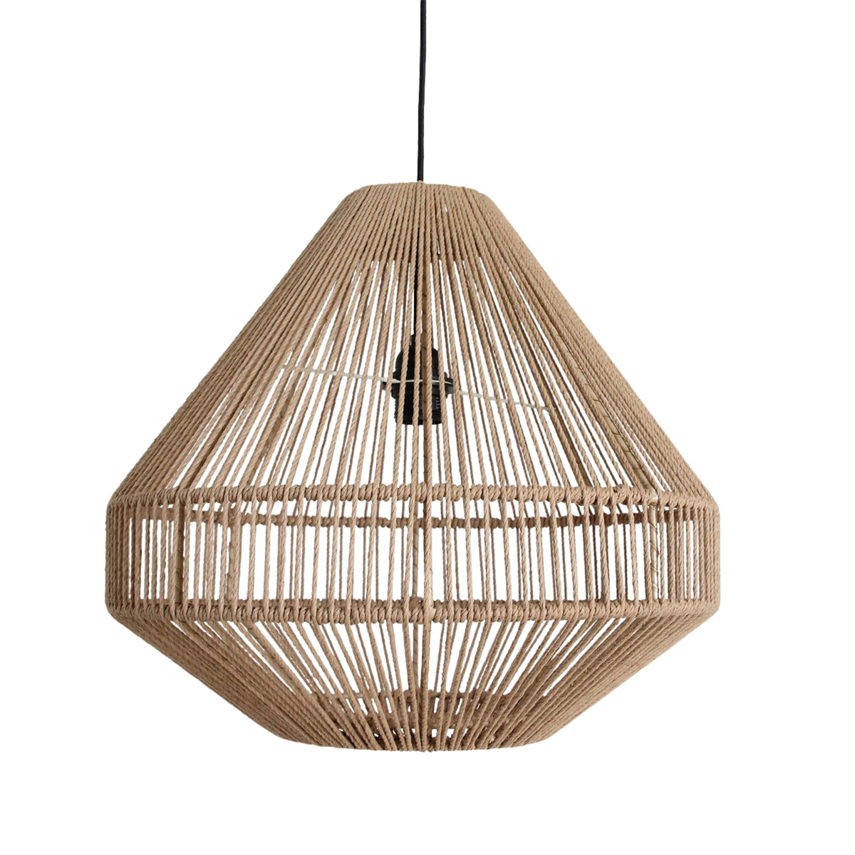 Linea Diamond Pendant Light Natural Rope Medium Ø44cm Raw Materials