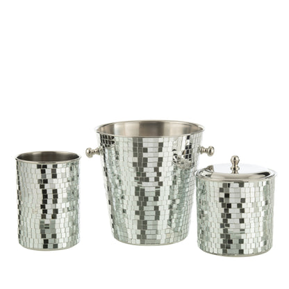 Ice Bucket Mosaic Stainless Steel Silver J-Line