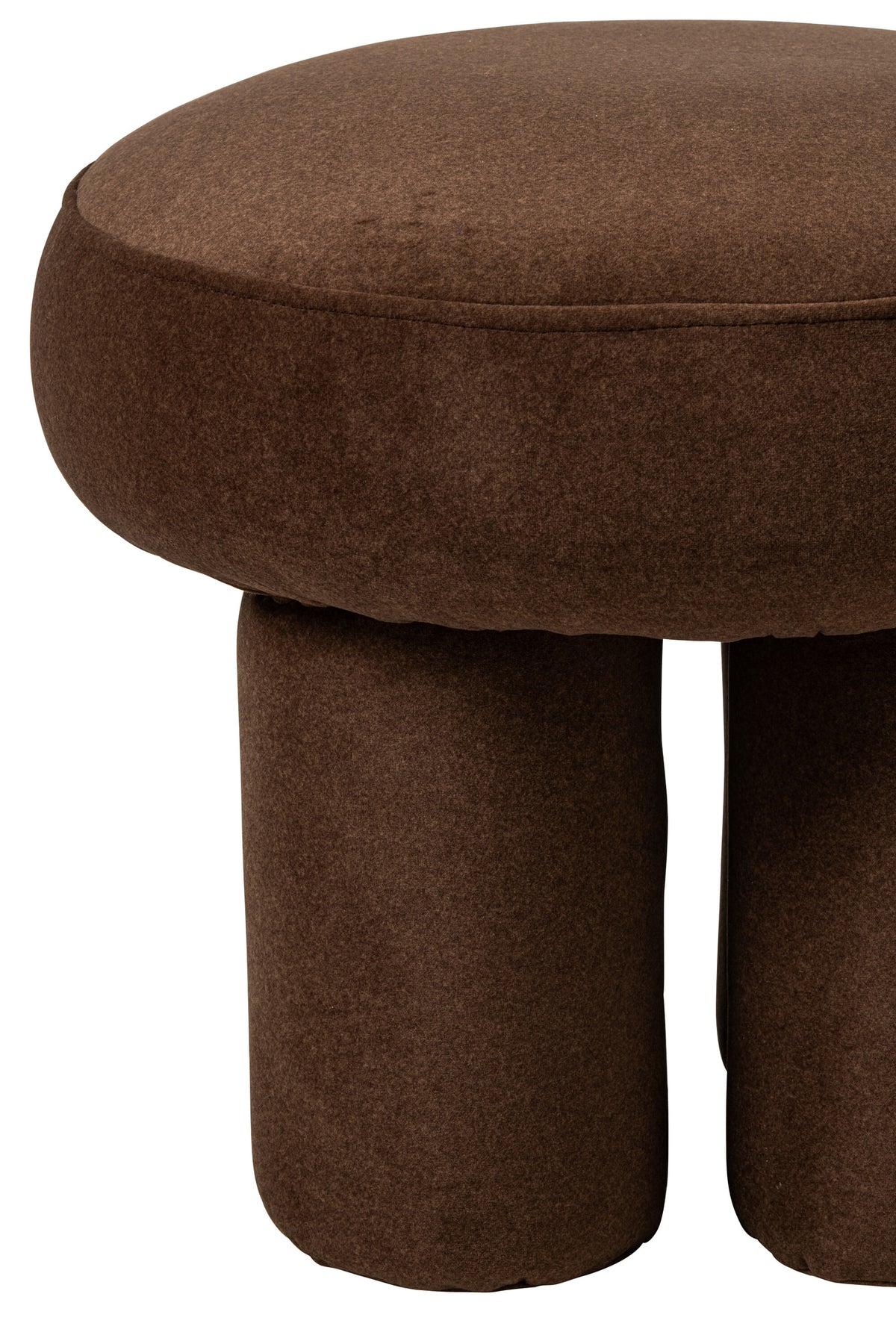 Pouf Legs Plywood/Fabric Taupe Small J-Line
