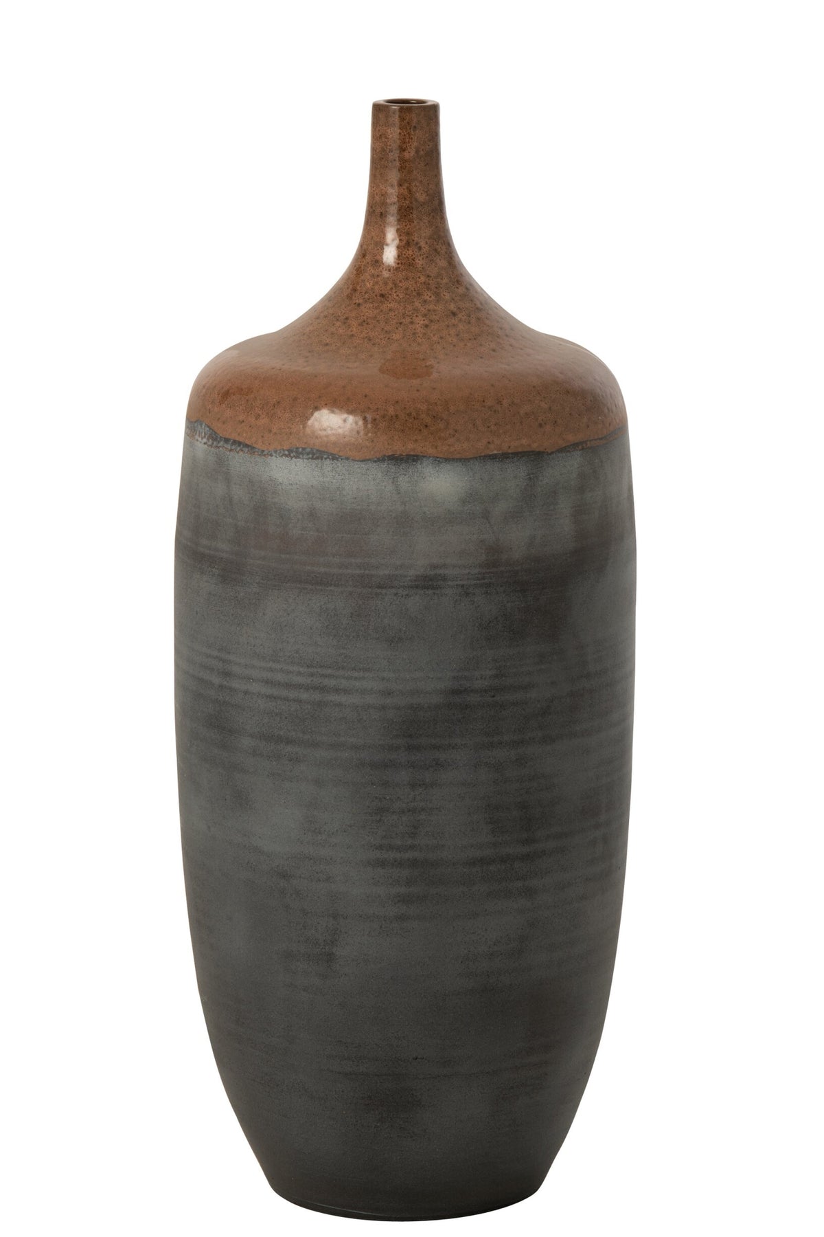 Floor Vase Bottle Ceramic Caramel/Grey-Blue Large J-Line