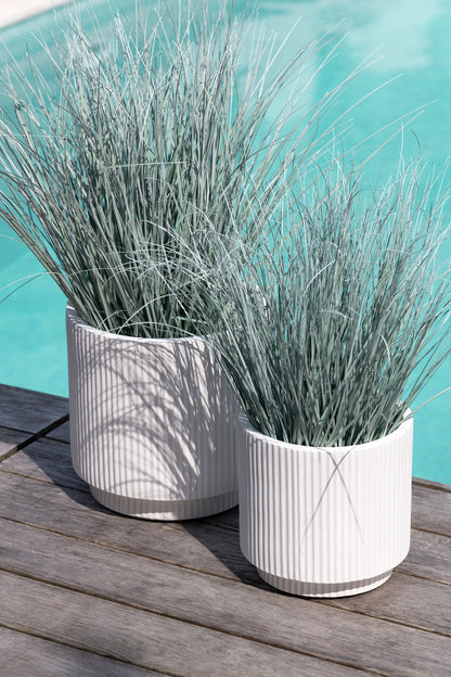 Grasses In Pot Metal Plastic Blue/Green Medium