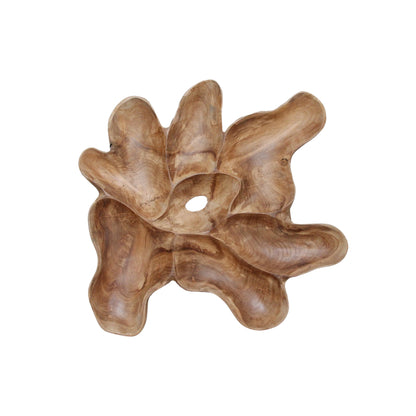 Teak Wood Wall Decoration Peony Large Raw Materials
