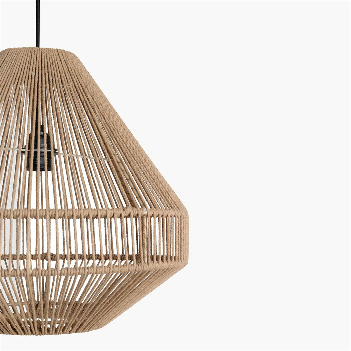Linea Diamond Pendant Light Natural Rope Medium Ø44cm Raw Materials