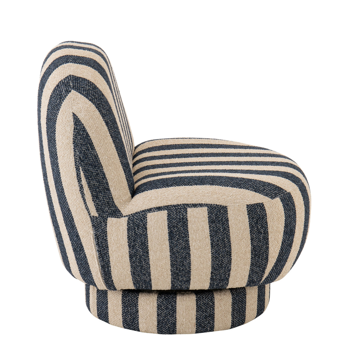 Lounge Chair Striped Fabric Blue/Off-White J-Line