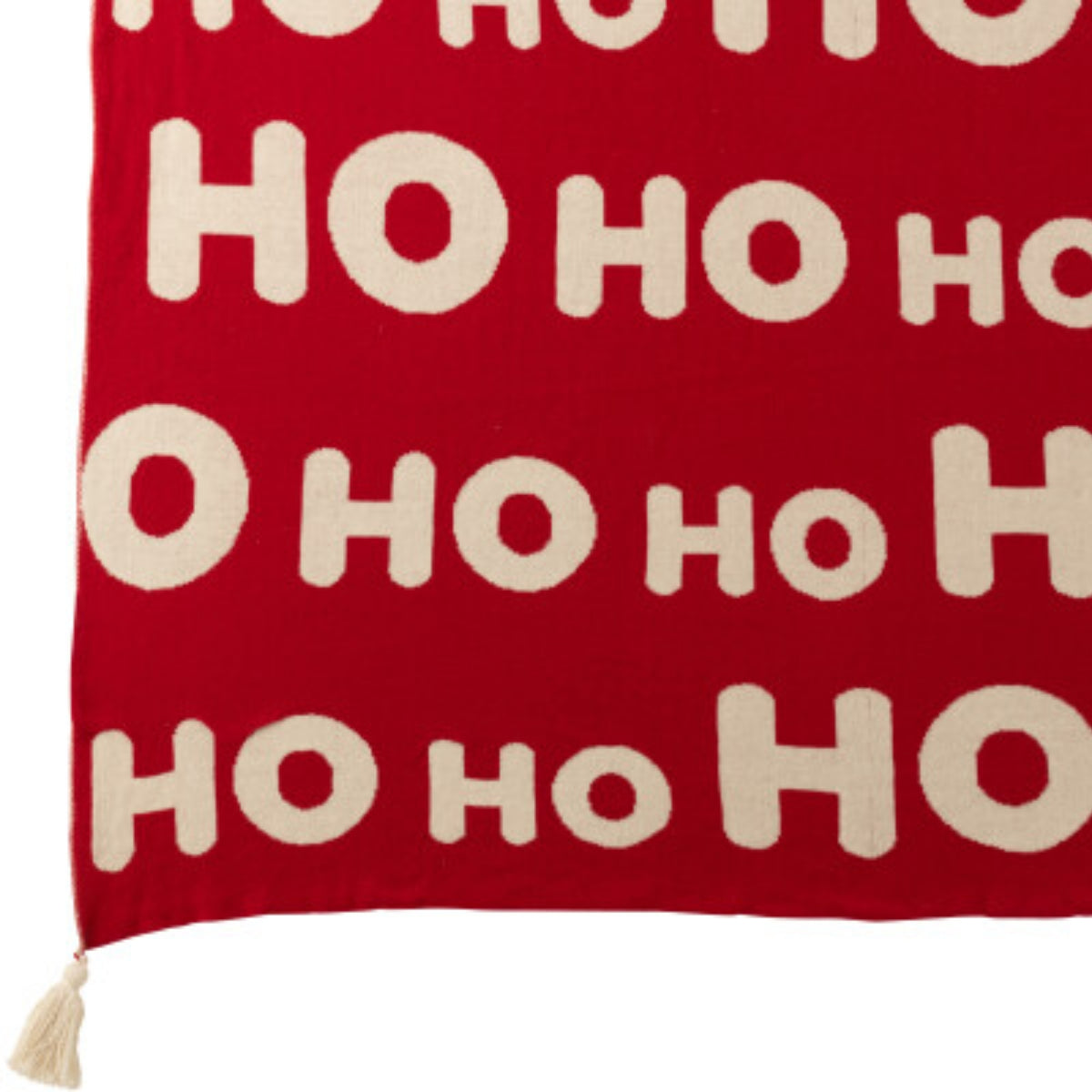 Christmas Set Plaid &amp; Christmas Cushions HoHoHo Red/White J-Line