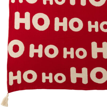 Christmas Set Plaid &amp; Christmas Cushions HoHoHo Red/White J-Line