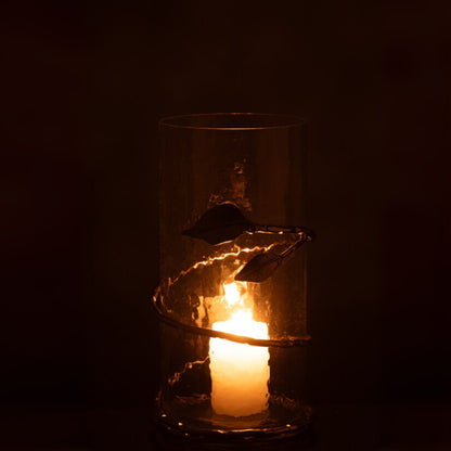 Glass Lanterns with Gold Leaves Set of 3 J-Line
