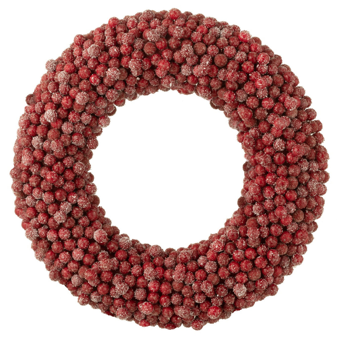 Round Red Plastic Berry Wreath Large Ø45cm J-Line