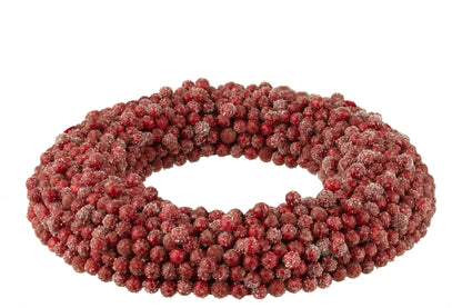 Round Red Plastic Berry Wreath Large Ø45cm J-Line