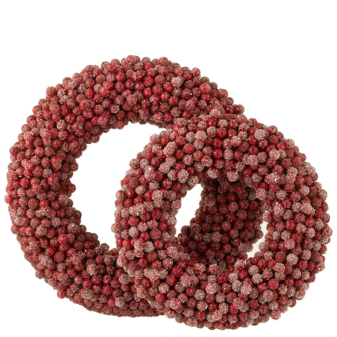 Round Red Plastic Berry Wreath Large Ø45cm J-Line