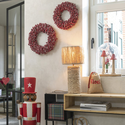 Round Red Plastic Berry Wreath Large Ø45cm J-Line