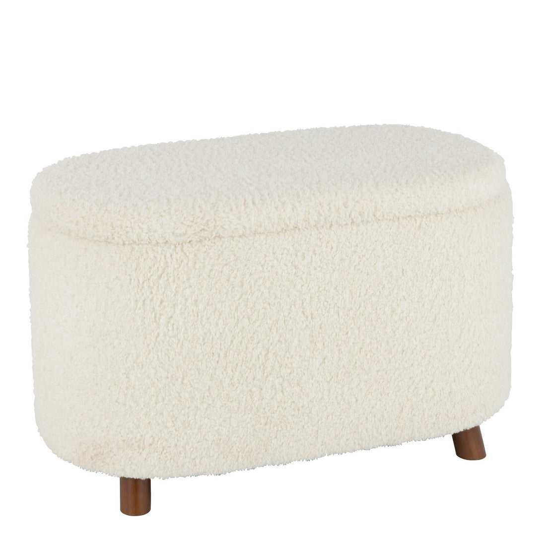 Storage Pouf Teddy Polyester White J-Line