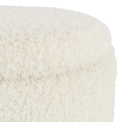 Storage Pouf Teddy Polyester White J-Line