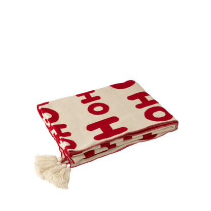 Christmas Set Plaid &amp; Christmas Cushions HoHoHo Red/White J-Line
