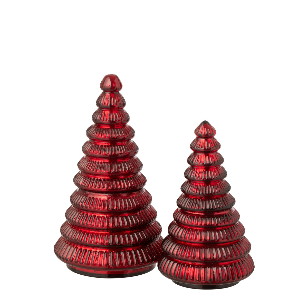 Scented Candle Tree Ribbed Glass Christmas Red Large J-Line