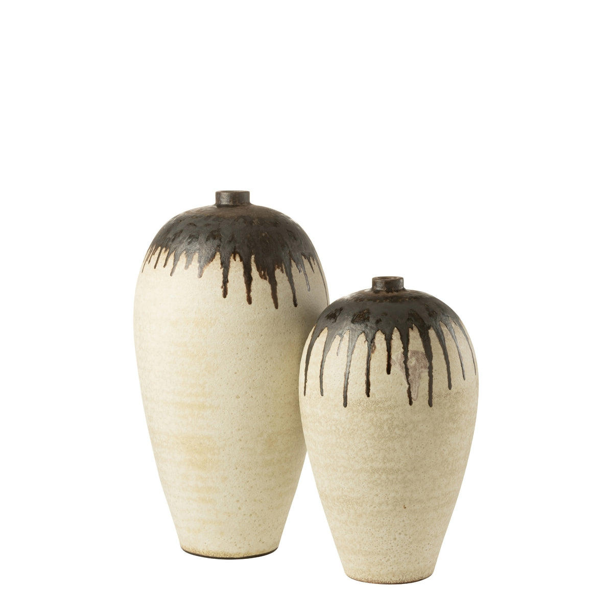 Lombok Ceramic Vase Beige/Brown Large Ø38xH72cm J-Line