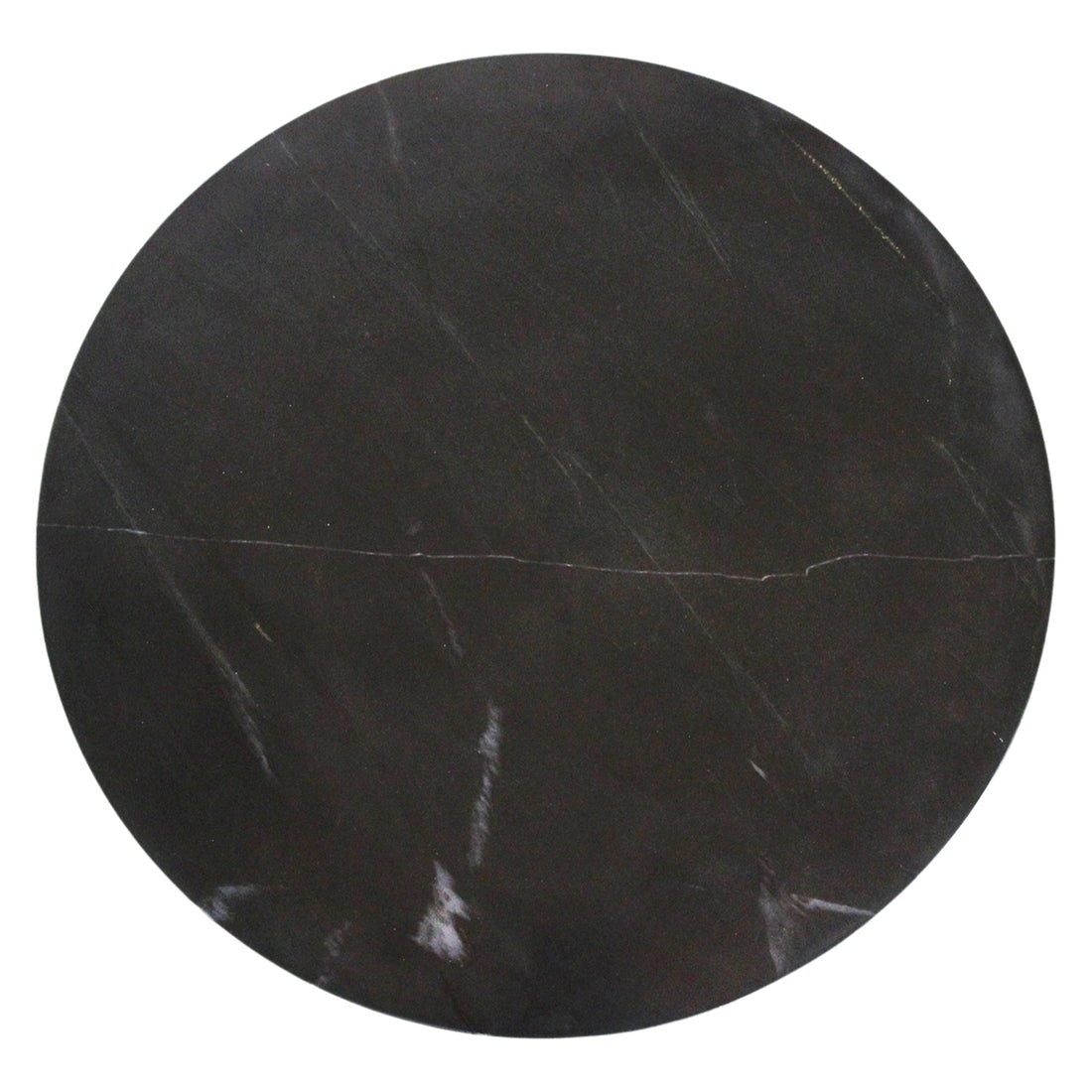 Marble Side Table Round Black Raw Materials