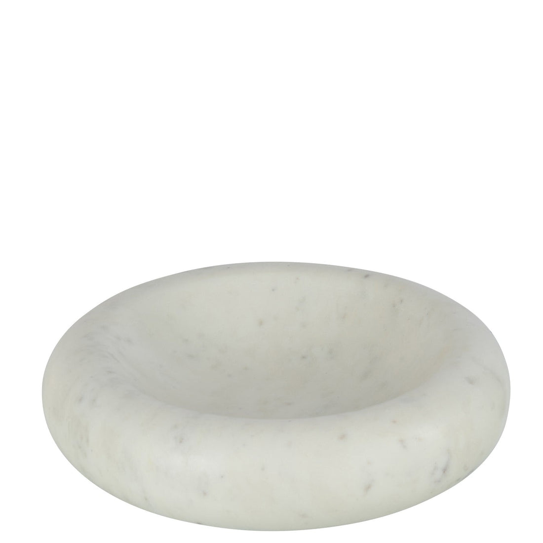 Round Low Bowl White Marble Large J-Line