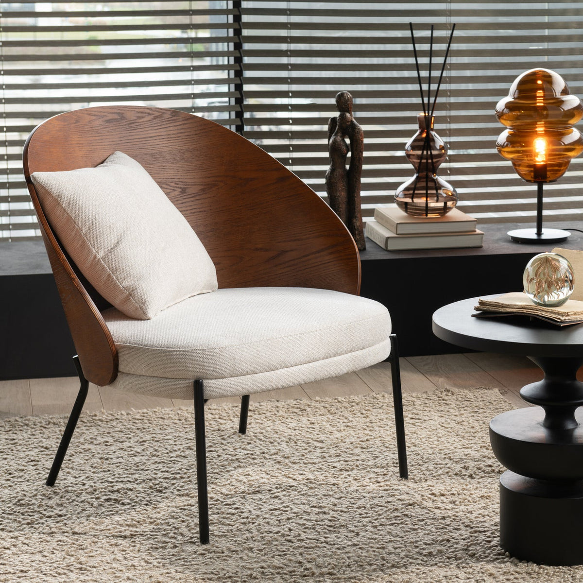 Lounger Lone Multiplex/Metal Brown/Beige J-Line