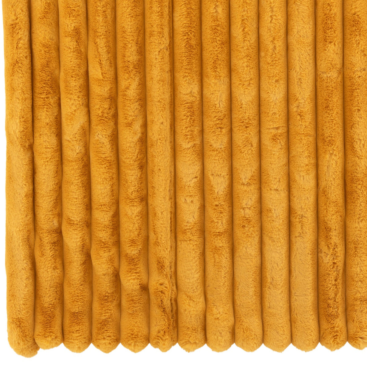 Large Corduroy Polyester Throw 180cmx130cm Ochre J-line