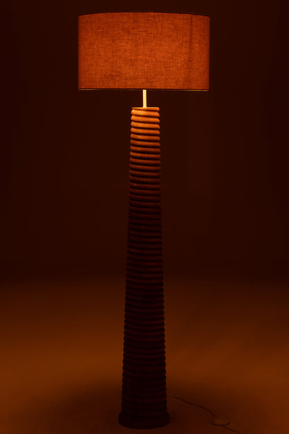 Floor Lamp Screw Wood Natural/Grey J-Line