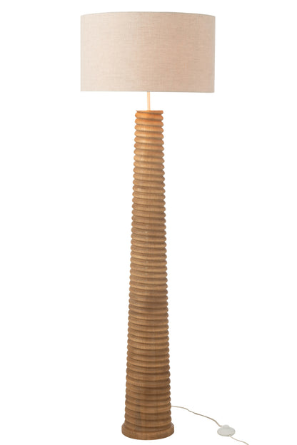 Floor Lamp Screw Wood Natural/Grey J-Line