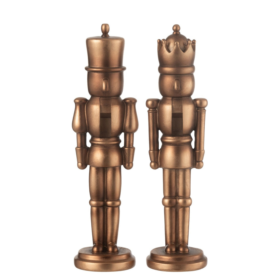Nutcracker Resin Antique Gold Small Set of 2 J-Line