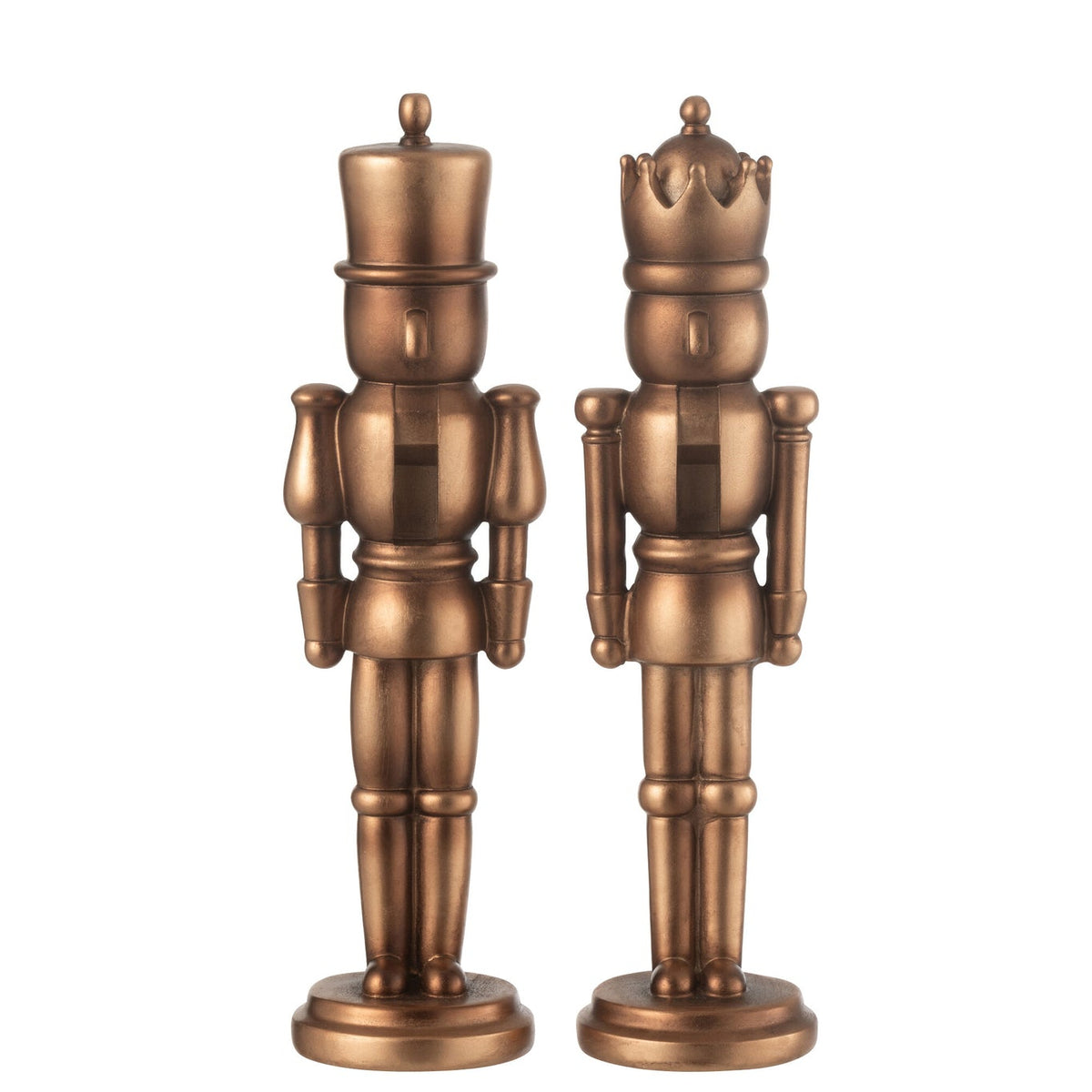Nutcracker Resin Antique Gold Small Set of 2 J-Line
