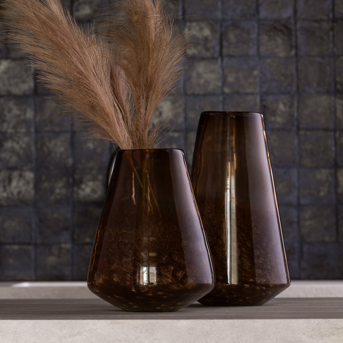 Dark Brown Glass Vase Cone Large J-Line